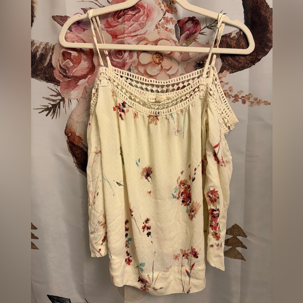 Small Floral Cream Women's Top